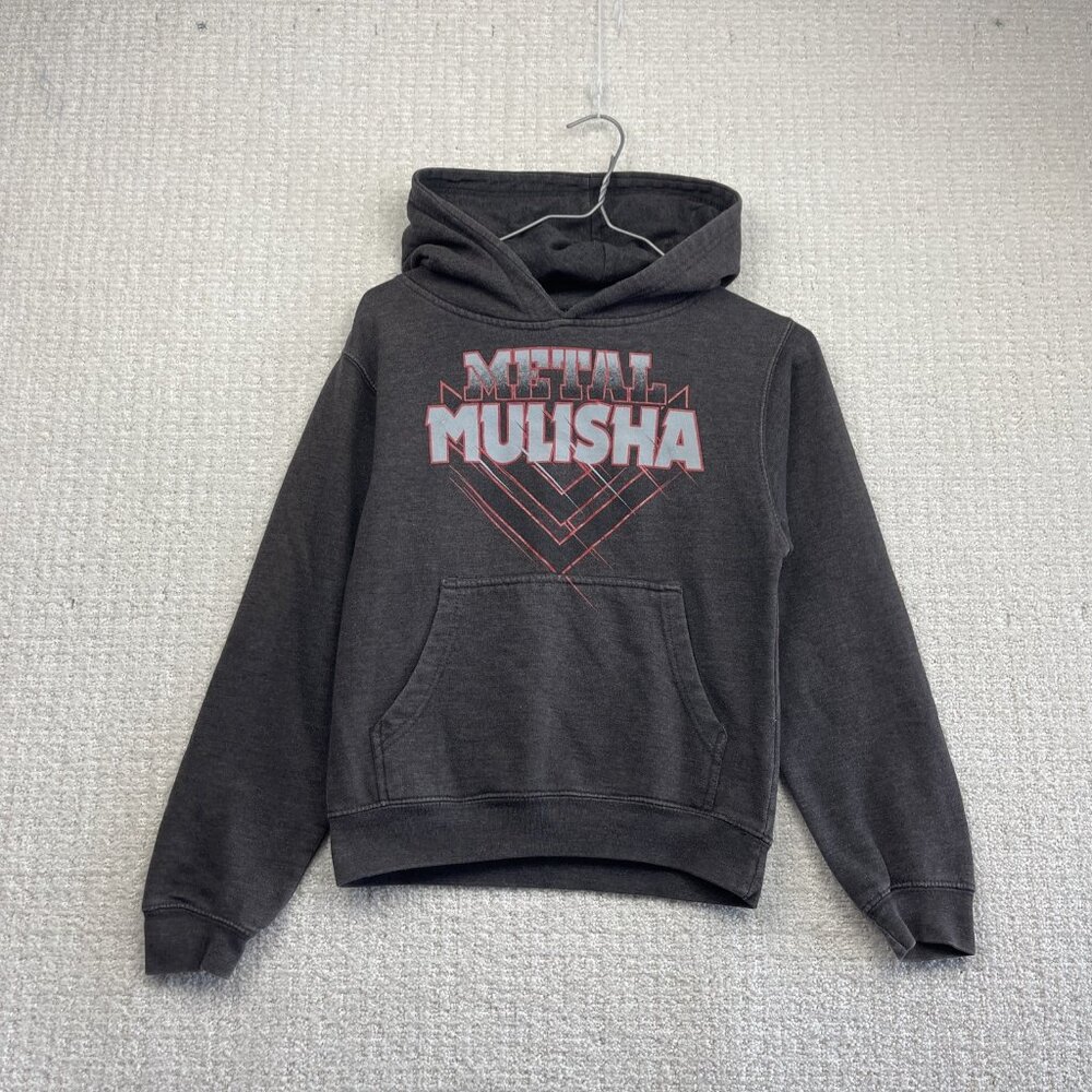 Y2K Metal Mulisha Hoodie Youth Sz S Goth Emo Punk Moto Grunge Gray Graphic